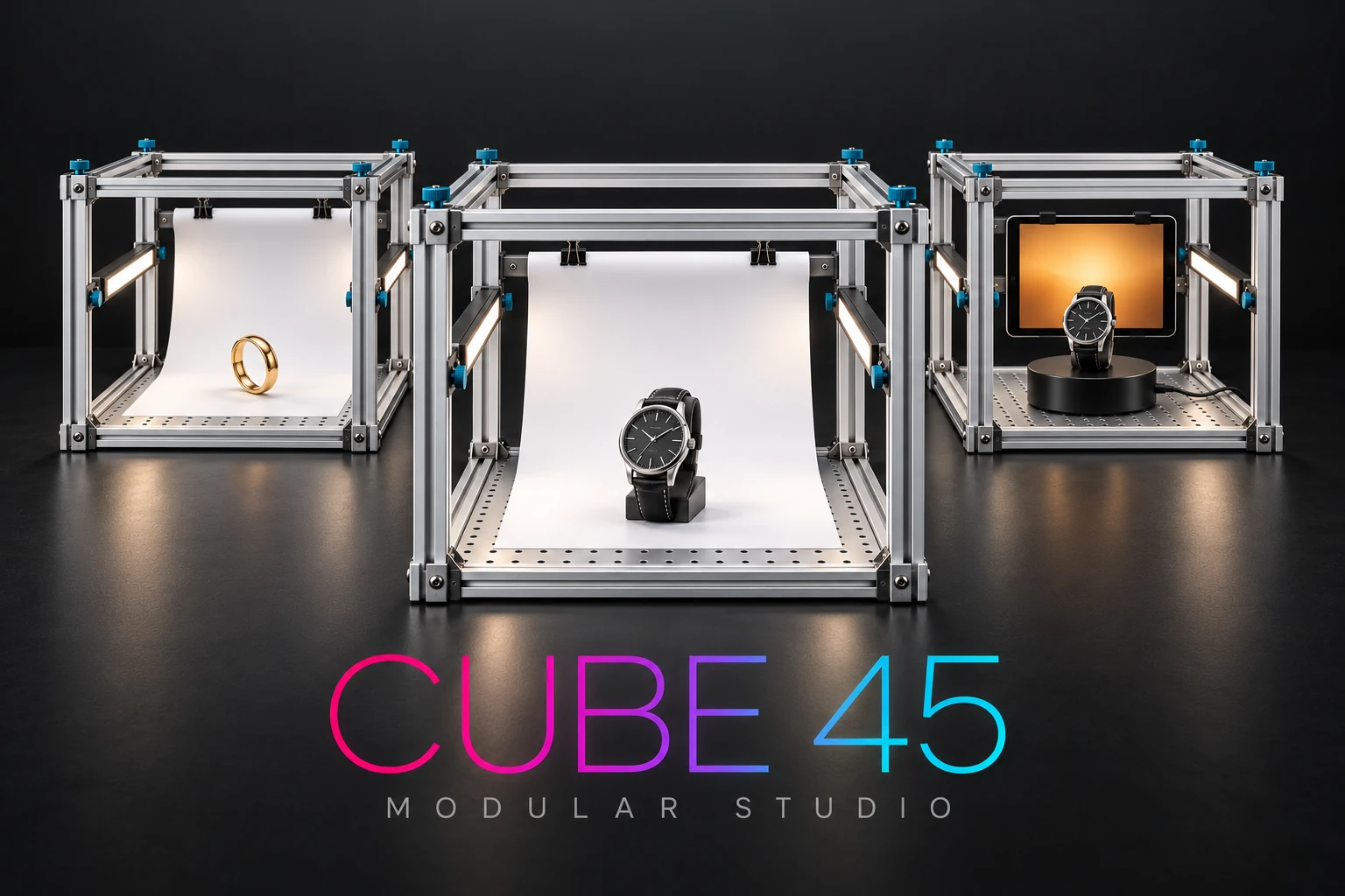 FRAMEA Cube 45 modular photo studios for watches, jewelry and small products