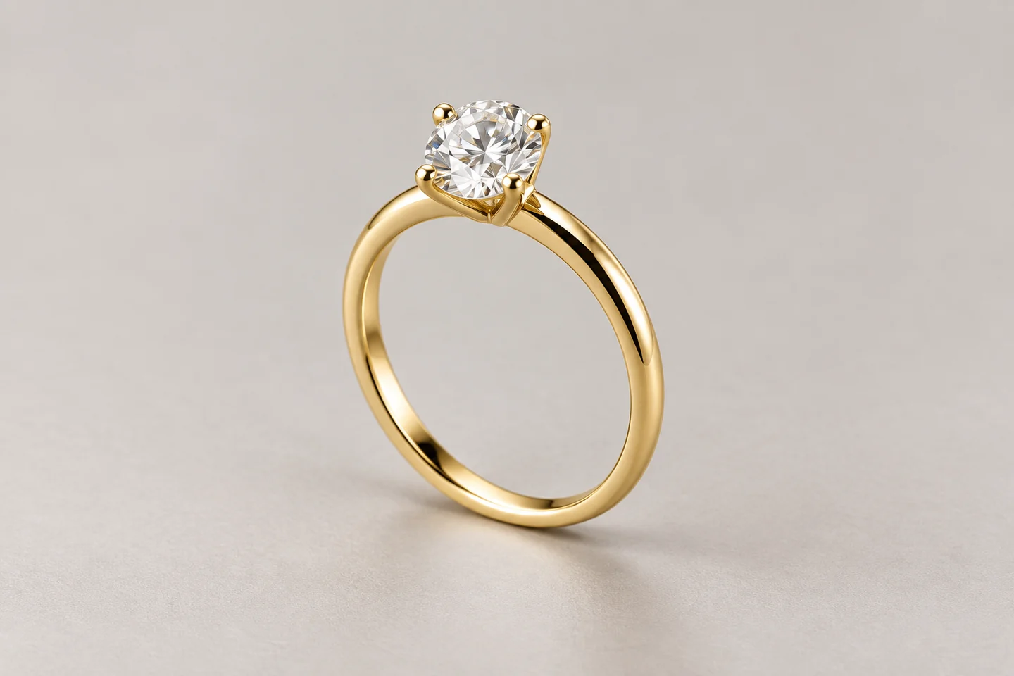 Finished close-up product photograph of a gold ring
